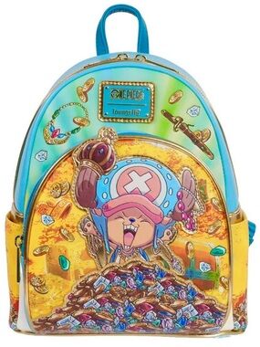 New Loungefly Kids Blue, Gold & Multicolor Tony Tony Chopper Mini Backpack